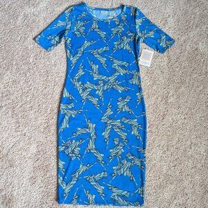 LuLaRoe Dress Womens Sz XS Blue Statue of Liberty NYC Julia Bodycon Knee NWT